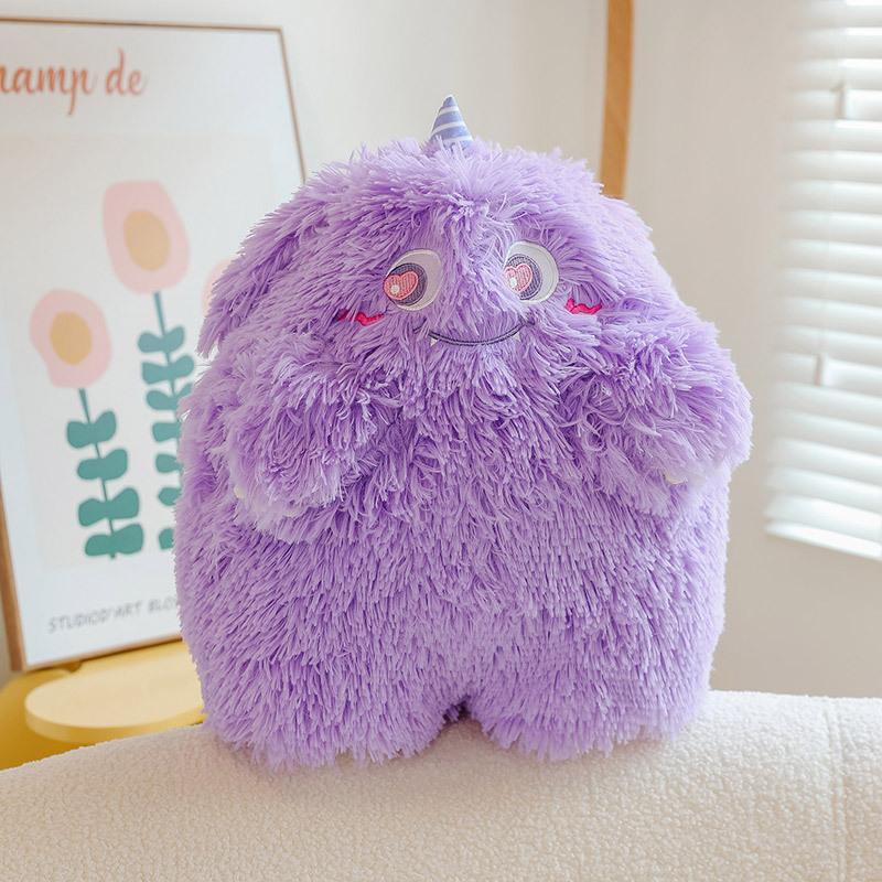 Little Monster Doll Plush Toy Cute Long Hair Big Eyes Monster Xiaohongshu Same Doll Throw Pillow