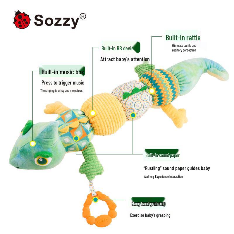Sozzy Chameleon Plush: Color-Changing, Soothing Music Baby Toy for Newborns and Infants (0-1 Year) Educational & Enlightenment.