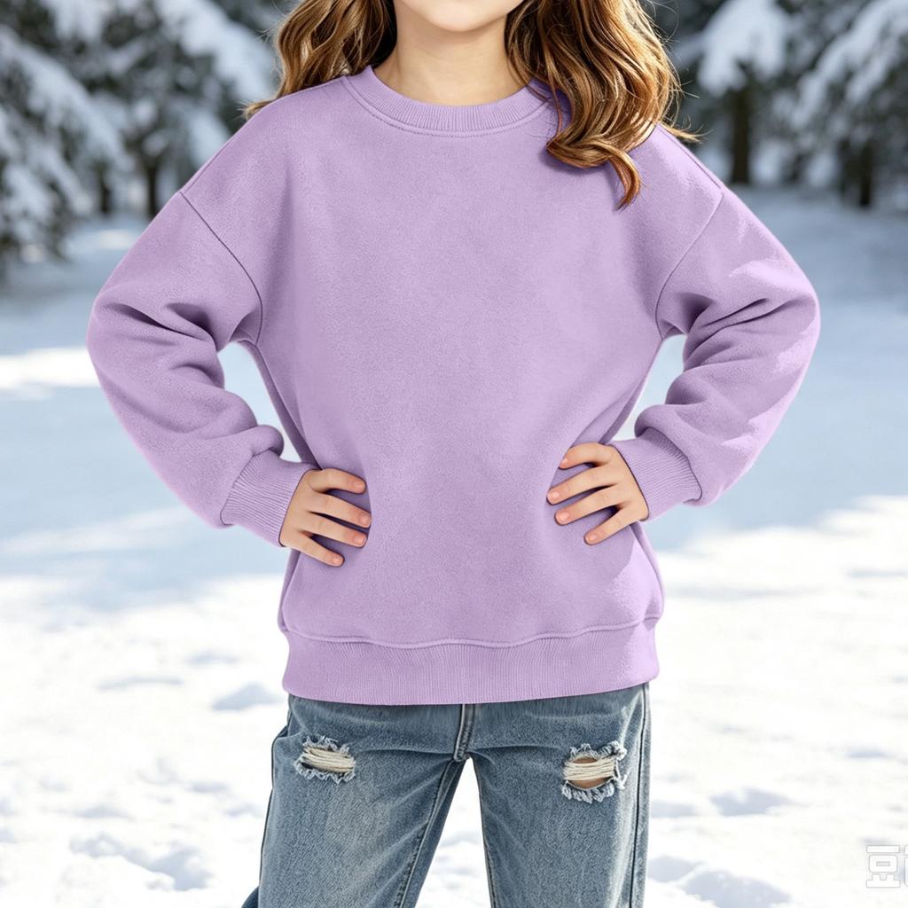 Boys Girls Long Sleeve Color Casual Hoodie Pullover Sweatshirt for Kids