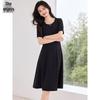 Women's Elegant Hepburn Style Short Sleeve Midi Dress