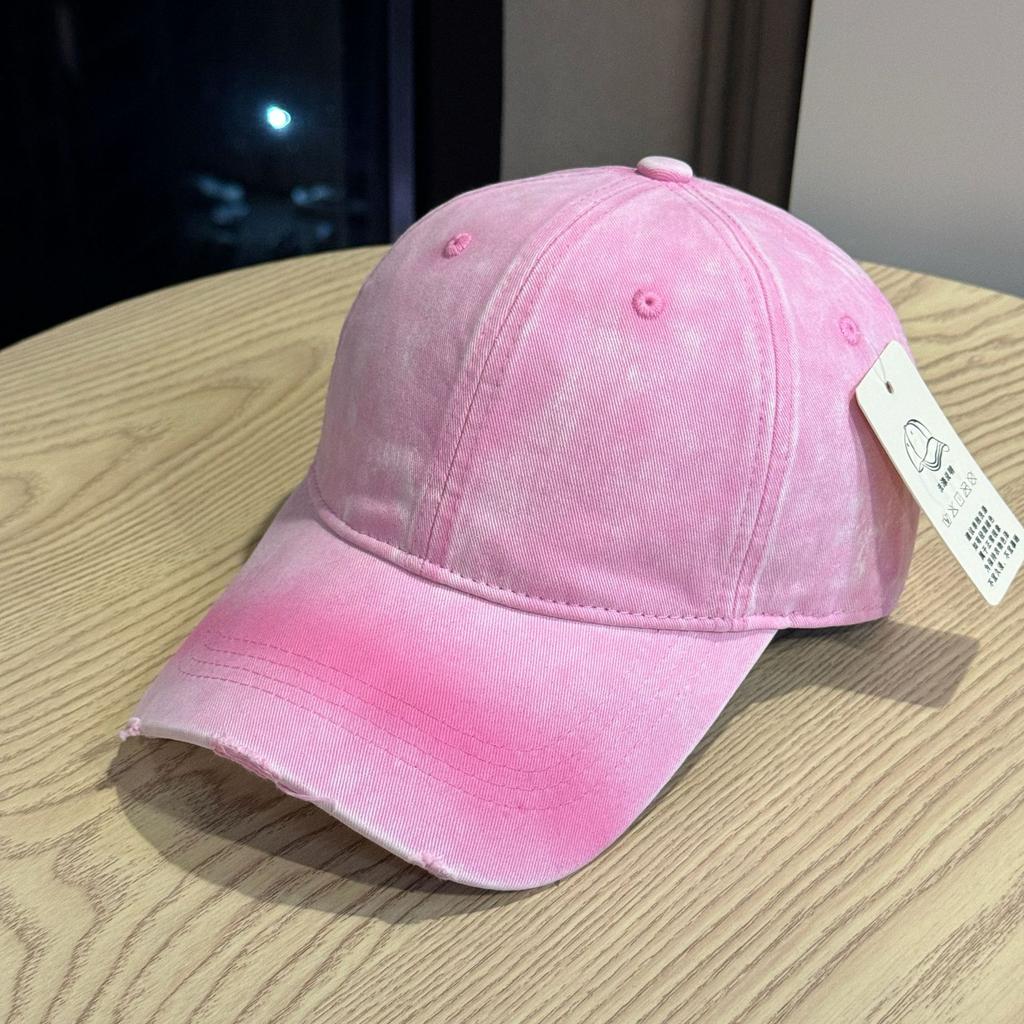 Autumn Personalized Frayed Soft top Baseball Hat for Men and Women New Versatile Large Head Circumference Showing Face Small Gradient Peaked Hat Trend