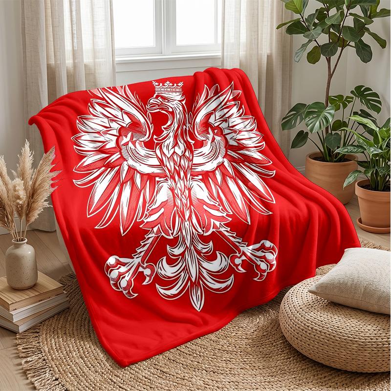 Poland Theme Blanket Soft Flannel Blanket Plush Throw Blanket Cozy Sofa Bed Blanket for Home Decor