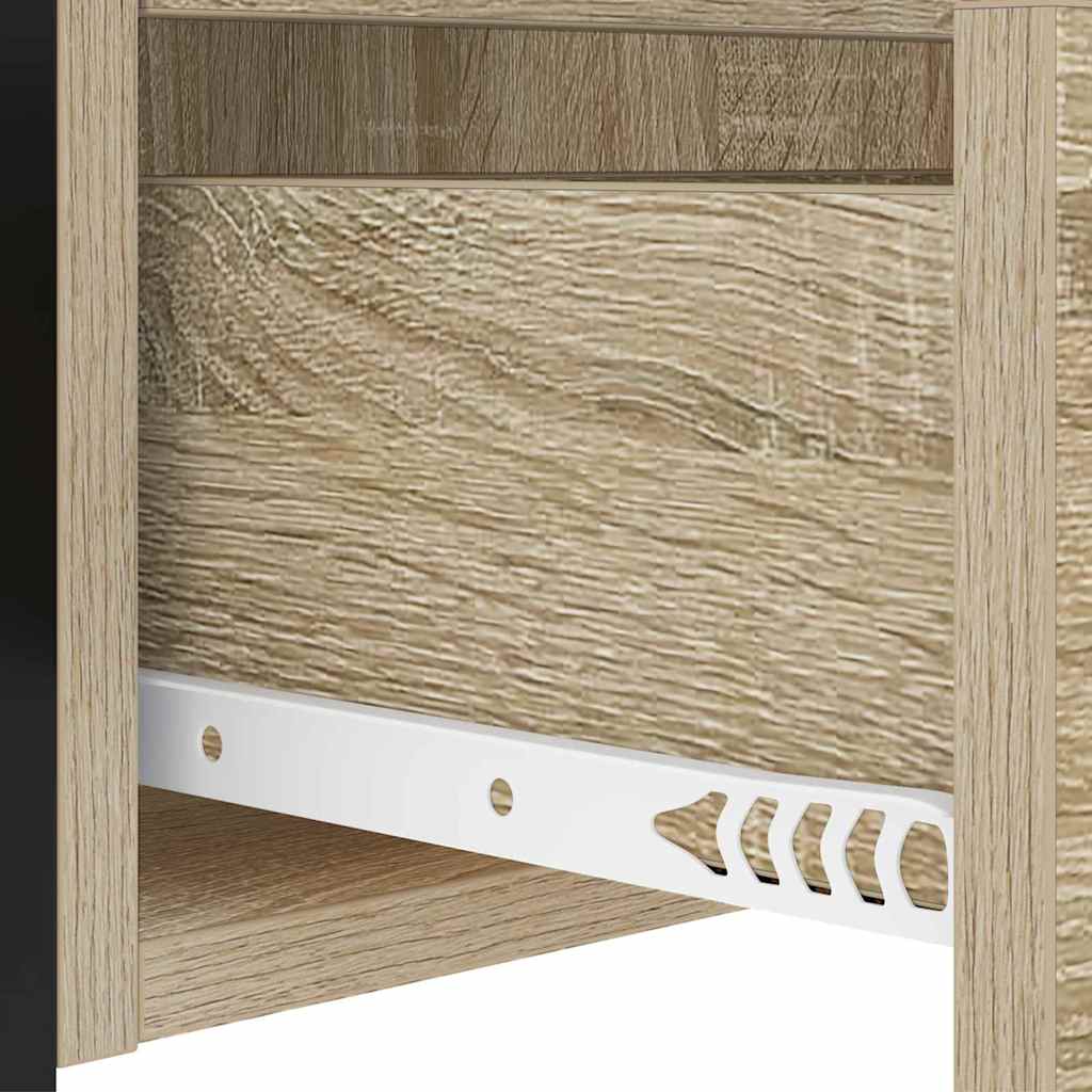 Nightstand Set (2 Pcs) Sonoma Oak Finish 40 X 31 X 60 Cm Engineered Wood