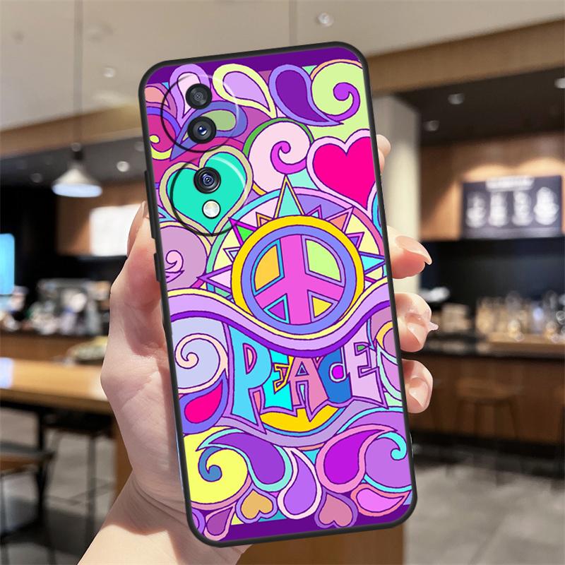 Hippy Hippie Psychedelic Art Peace Case For Honor Magic 5 6 7 8 Pro Honor 200 400 50 70 90 Lite X8b X8c X9b X9c X9d Win RT Cover