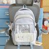Schoolbag Japanese School Bag Female Cat Letter Plaid Large Capacity Backpack Sweet Versatile Junior High School Girls Light Backpack