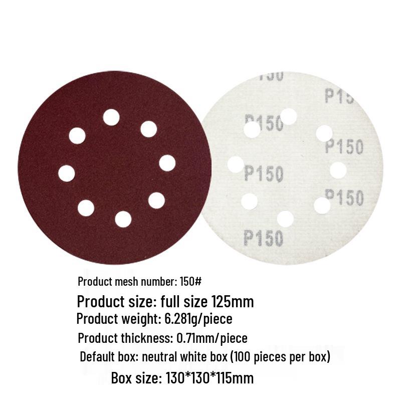 5-inch 8-Hole Red Sandpaper 125MM for Wood Sanding