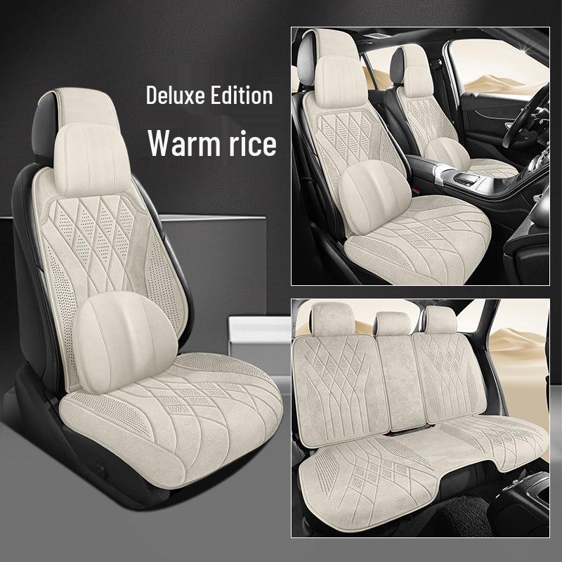 Universal Suede Car Seat Cushion for All Seasons - Fits SUVs, Sedans, and Pickup Trucks