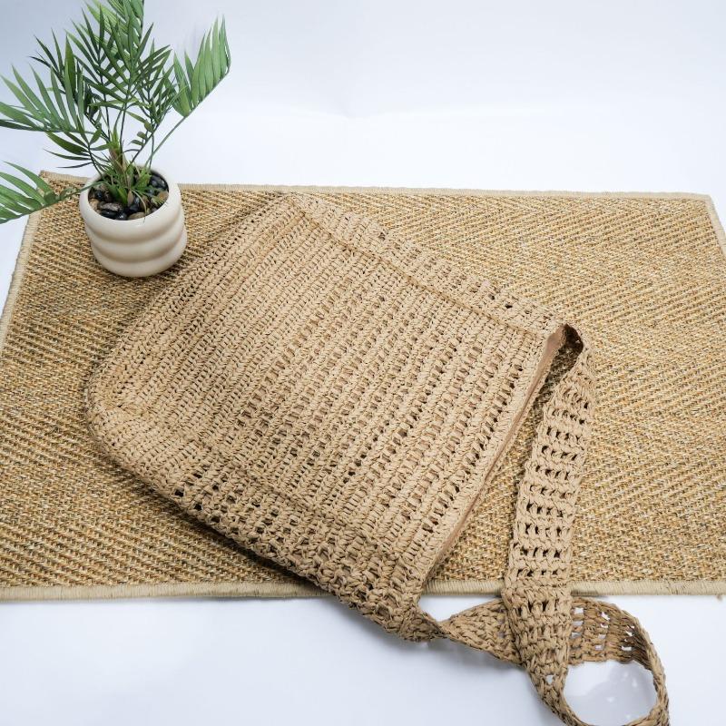 New Shoulder Hollow Straw Bag Versatile Hand-woven Bag Women's Large-capacity Tote Bag Vacation Beach Bag