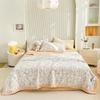 Fresh Floral Quilt 100% Cotton Flowers Print Air Conditioning Quilted Quilt Soft Breathable Lightweight Multifunction Blanket