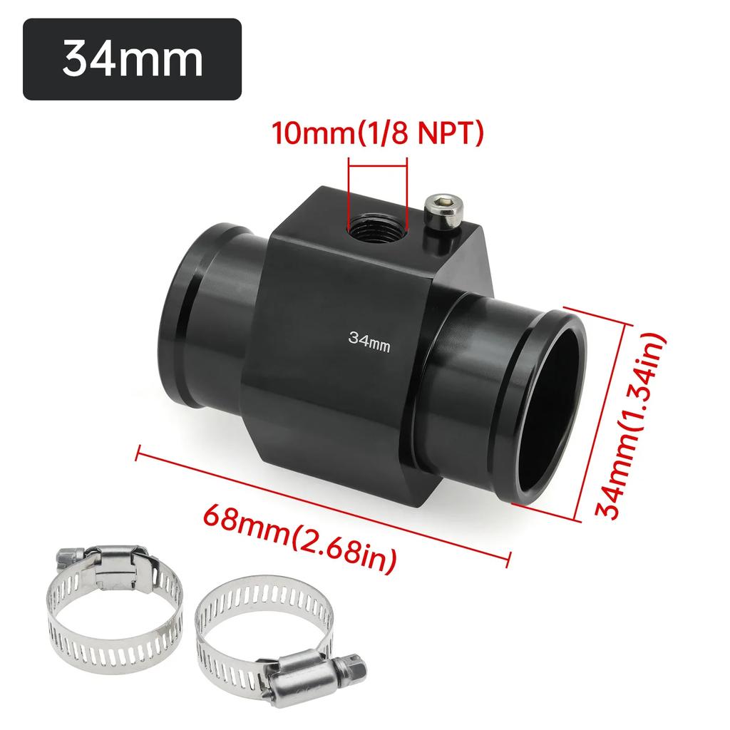 Adapter Rury Czujnika Temperatury Wody Wskaźnik Adapter Węża Chłodnicy Niebieski Czarny Adapter Czujnika Temperatury Adapter Wskaźnika Samochodowego do Samochodu Łodzi