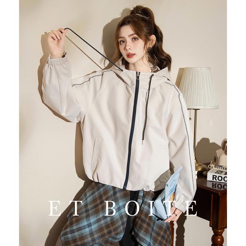 Women s Hooded Drawstring Short Coat L