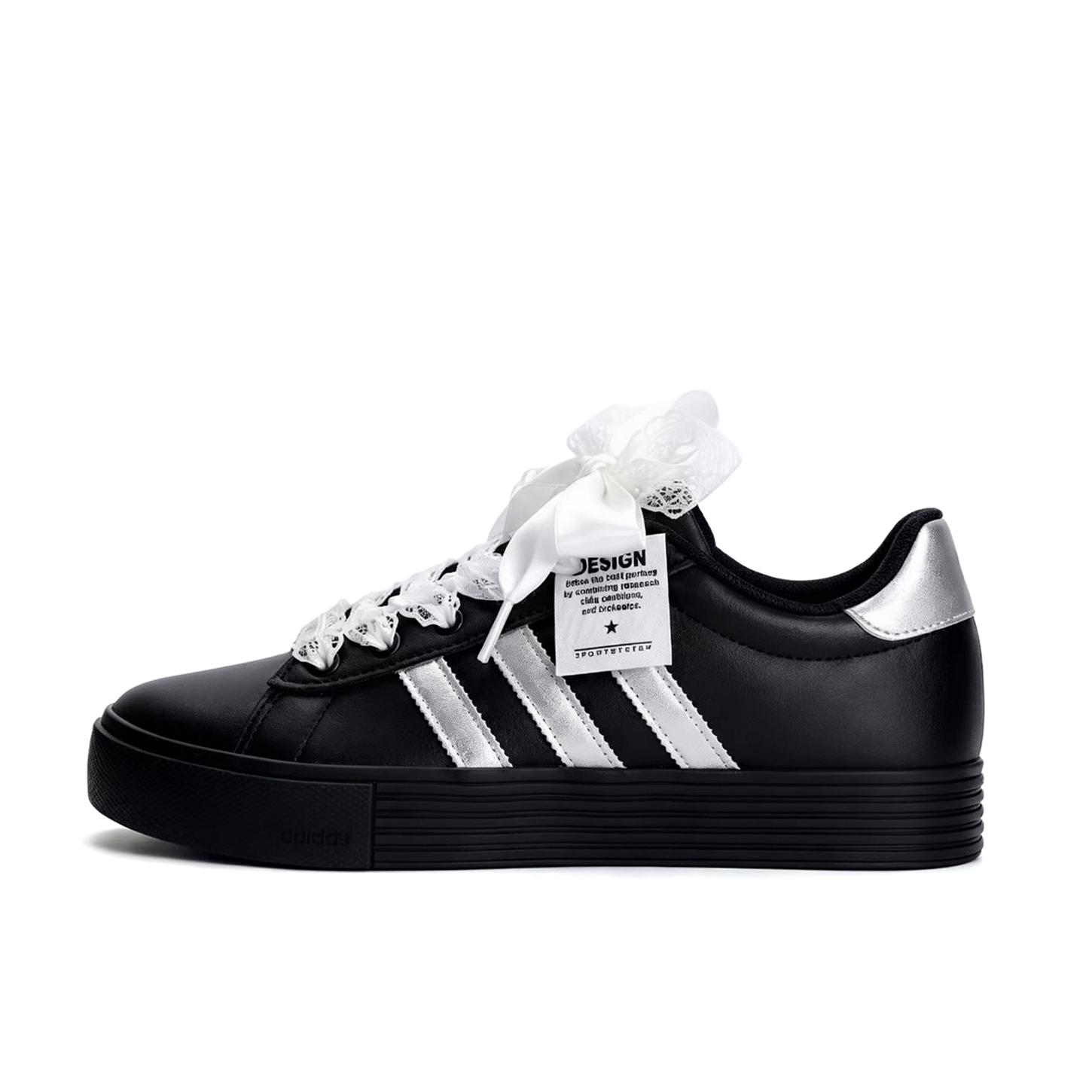 

Adidas Daily 4.0 Coverage Slip Resistant Cushioning Low top Skateboard Shoes Unisex Black Silver KH8004(Team59-) 40
