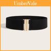 Casual Kleding Metalen Gesp Brede Elastische Tailleband Voor Dames Mode Accessoires