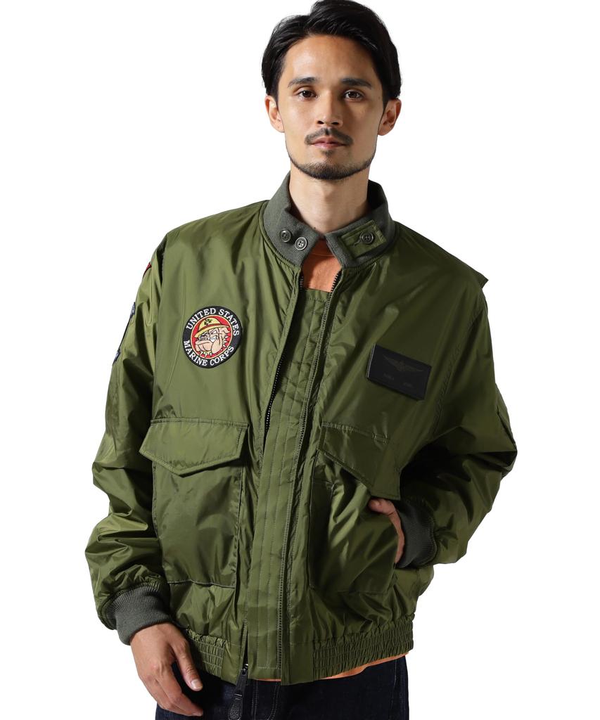 AVIREX USMC LIGHT WEP JACKET Men's L 310 Olive 783-5252013
