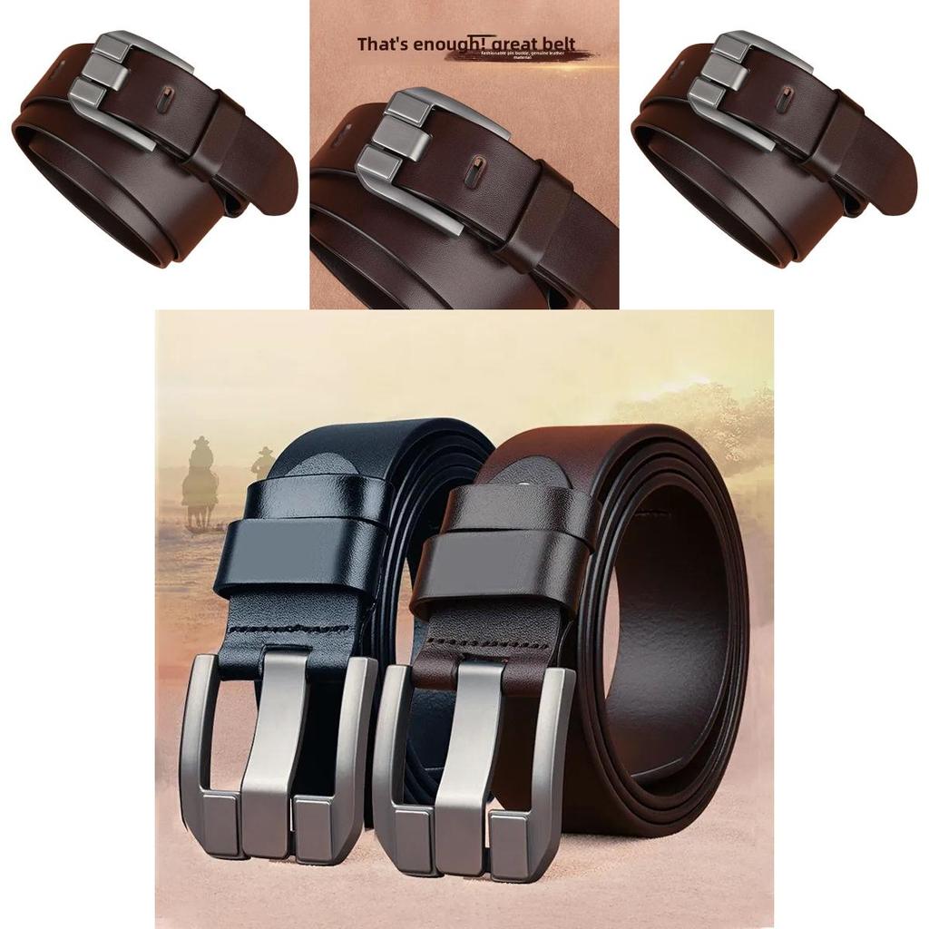 Mens Retro Leather Waist Belt With Alloy Pin Buckle Suitable For Office And Casual