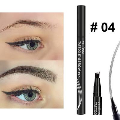 Matita Liquida per Sopracciglia con Pennello a Quattro Punte Professionale Impermeabile Resistente al Sudore Eyeliner per Sopracciglia Trucco a Lunga Durata Facile da Colorare Definizione Sopracciglia