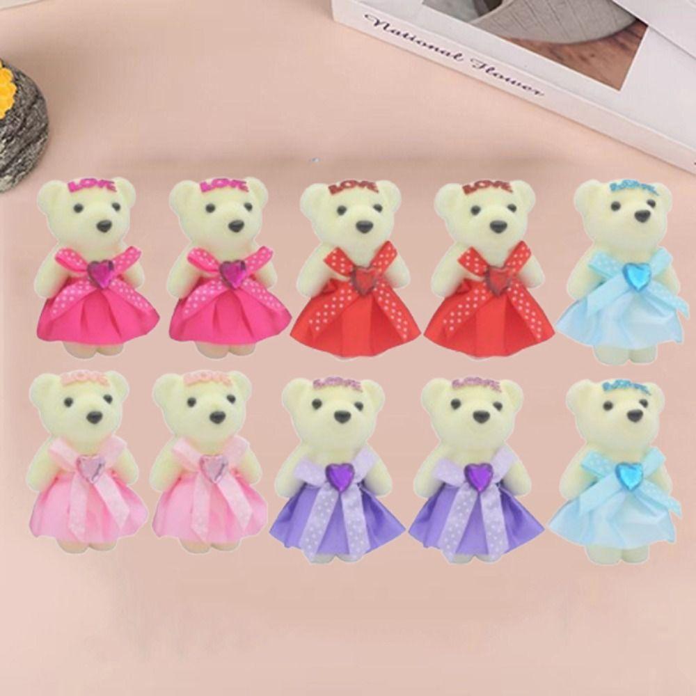 10pcs/set Plush Animal Bear Plush Foam Toys Foam Bear Cartoon Bouquet Doll Kids/Children Toys