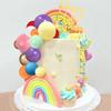 35 Stück Regenbogen-Kuchenaufsatz 9 Farben Kugeln Kuchendekorationen DIY Kuchenstecker für Geburtstagsfeier Hochzeit Babyparty Zubehör