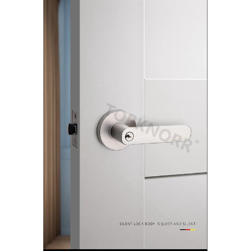 304 Stainless Steel Ball Lock Indoor Wooden Door With Key Bathroom Door Handle Household Silent Thickened Anti-theft Door Lock