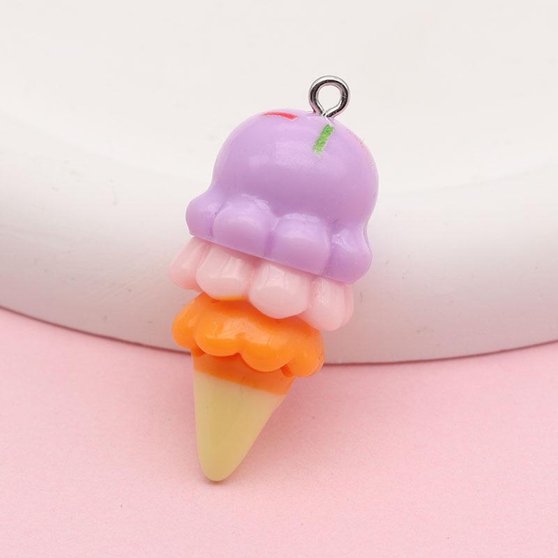 Resin 3D Cartoon Ice Cream and Popsicle Candy Toy Pendant for DIY Jewelry