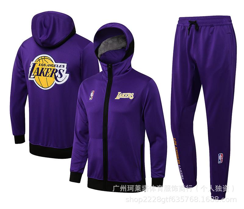 NBA winter long pull hooded jersey Lakers Knights Celtics Jazz Bulls Spurs Warriors basketball jersey S