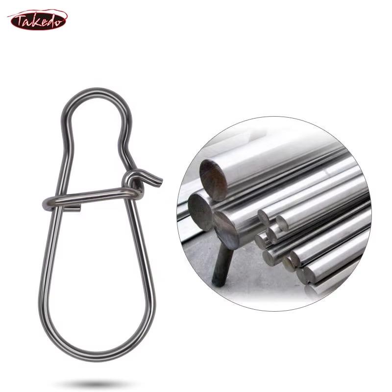 TAKEDO 1000PCS/BAG Reinforced Fishing Snap Stainless Steel Fishing Accessories Powerful Connector Hook and Lure YM-2004