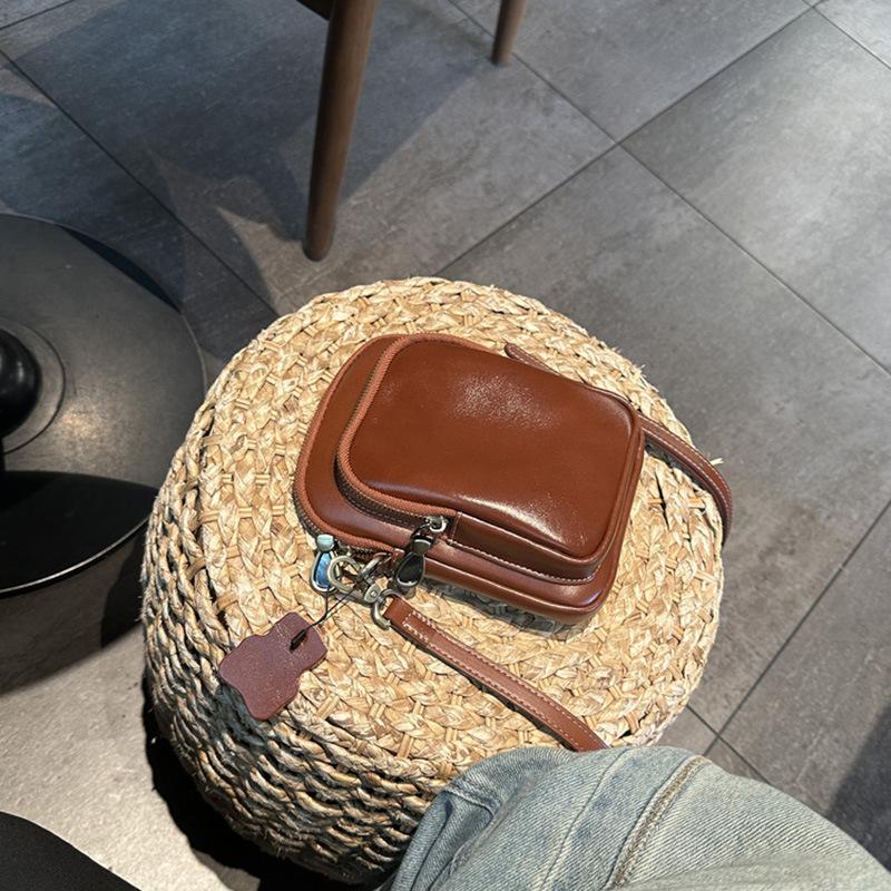 

Сумка-мессенджер из чистой коровьей кожи, сумка для мобильного телефона, женская универсальная кожаная вертикальная повседневная сумка через плечо темно-коричневого