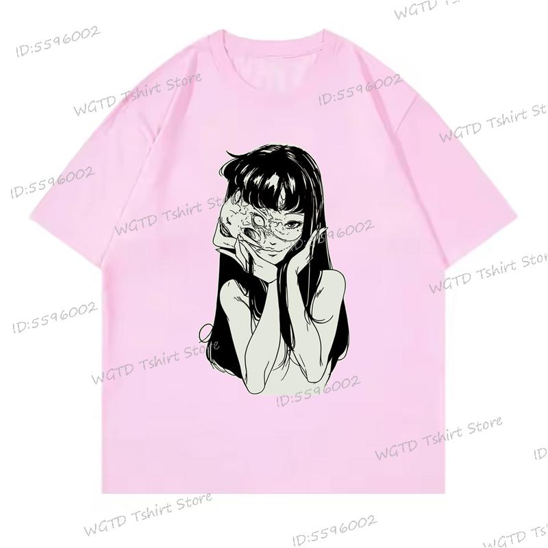 New Anime Tomie Print Top Tees Men Women Vintage Print Streetwear Hip Hop Tshirt Fashion Comic Tomie Y2K Graphics T-shirt Unisex