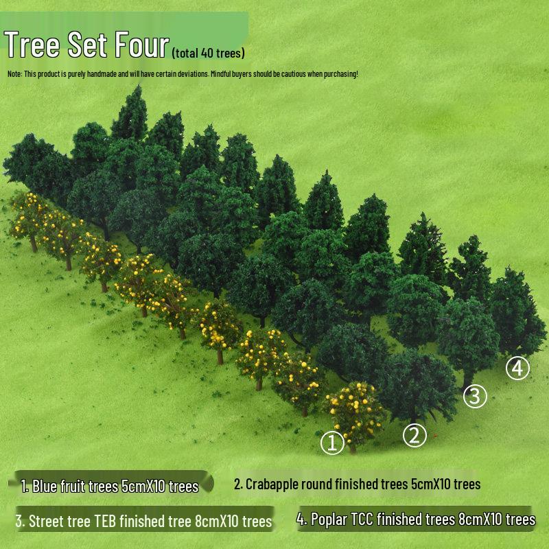 Mini DIY Model Train Landscape Tree Set - Simulated Plastic Trees for Sand Table Crafting