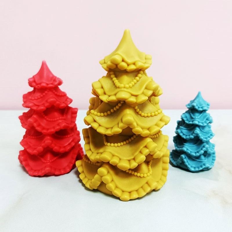 Silicone Molds Christmas Tree Candle Molds Handmade Casting Molds Ornament Molds Craft Supplies Plaster Molds