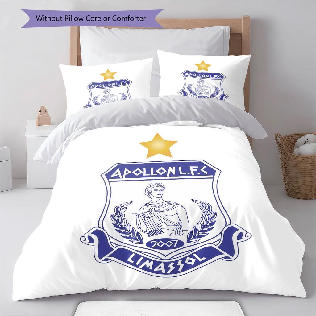 Apollon Limassol FC Bedding Quilt Set Quilt Cover Pillowcase Home Decoration Birthday Gift (1 * Duvet Cover + 2 * Pillowcase, Without Core)