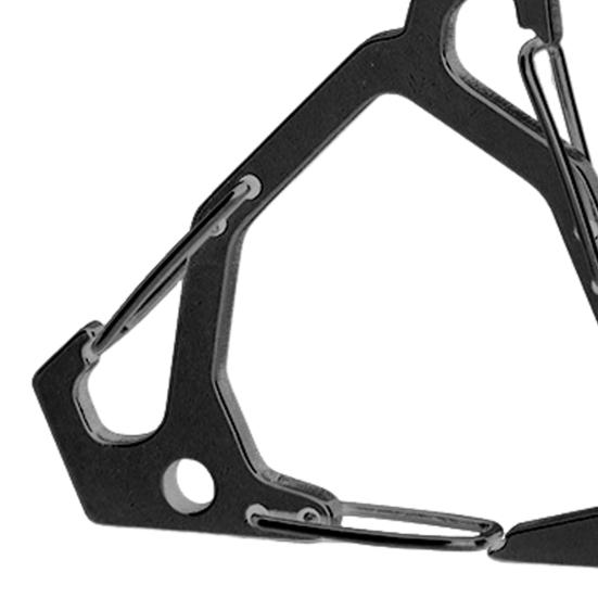 Carabinier triunghiular din oțel inoxidabil în aer liber, portabil, multifuncțional, camping, drumeții, pescuit, cataramă triunghiulară, cârlig de fixare