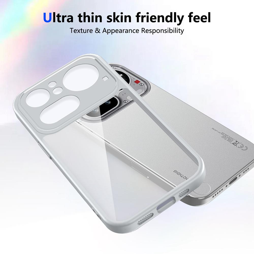 KEYSION Custodia Trasparente per Nothing Phone 4A 4A Pro Silicone+PC Trasparente Semplice Antiurto Cover per Nothing 4A Pro