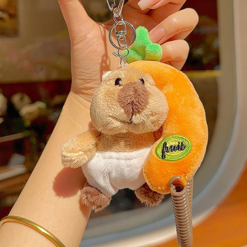 Soft Marmot Plush Phone Keychain With Cartoon Theme For Backpack Gift And
