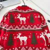 Herbst Winter Damen College Stil Gestrickter Weihnachts Rentier Pullover Oberteile für Mädchen