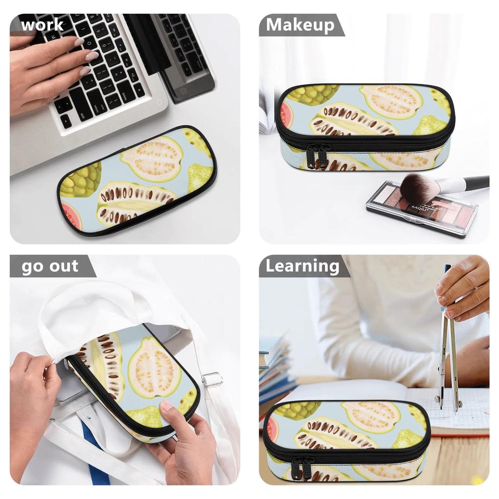 Pencil Case Spacious Storage Easy Open Zipper 300D Polyester with Mesh Pocket Removable Divider and Pen Slots for Boys Girls
