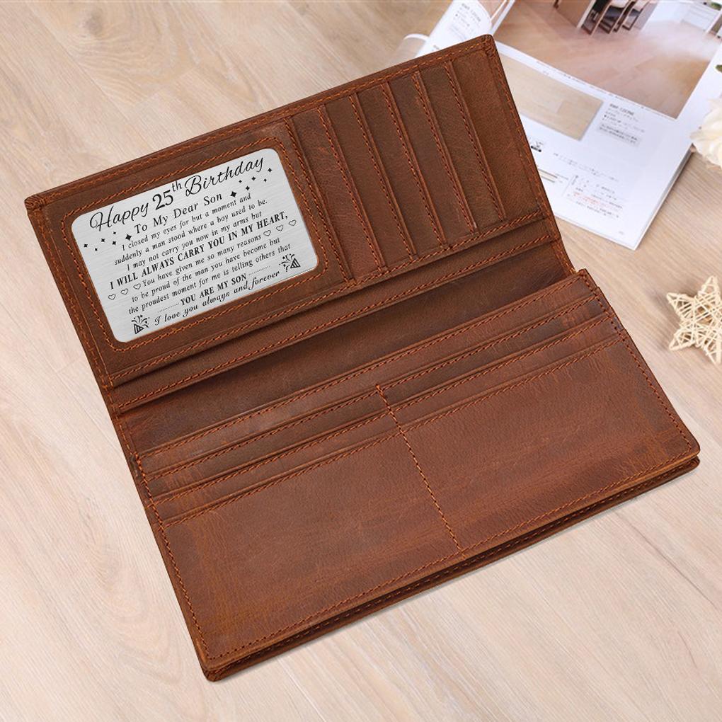 Father Mother Son Happy Birthday Engraving Money Holder Gifts Stainless Steel Portable Engraved Insert Cards Crafts Party