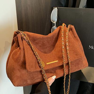 Large Capacity Tote Bag Women's New Autumn Texture Chain Shoulder Commuter Bag Retro Messenger Bag