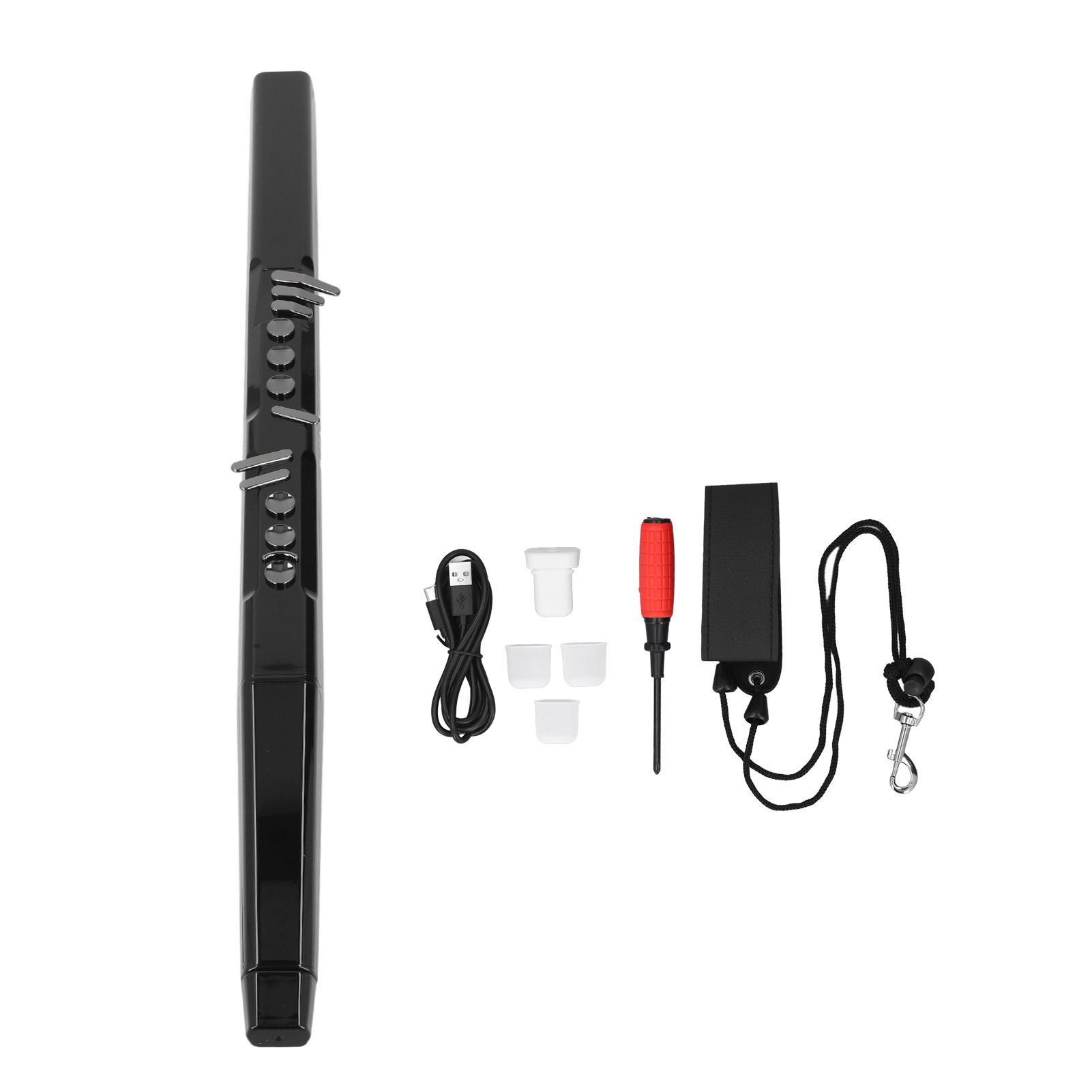 

Электронный духовой инструмент электрическая духовая трубка перезаряжаемый цифровой саксофон со сменным мундштуком Black