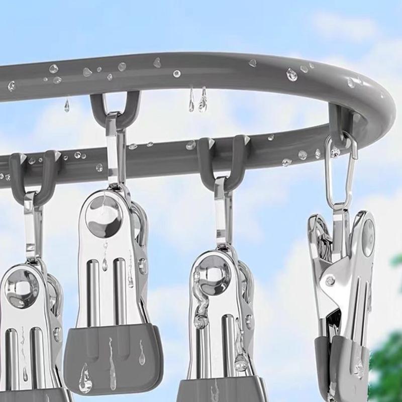 Garment Hanger With Windproof Clip Stainless Steel Sock Dryer For Home Camping Accessory