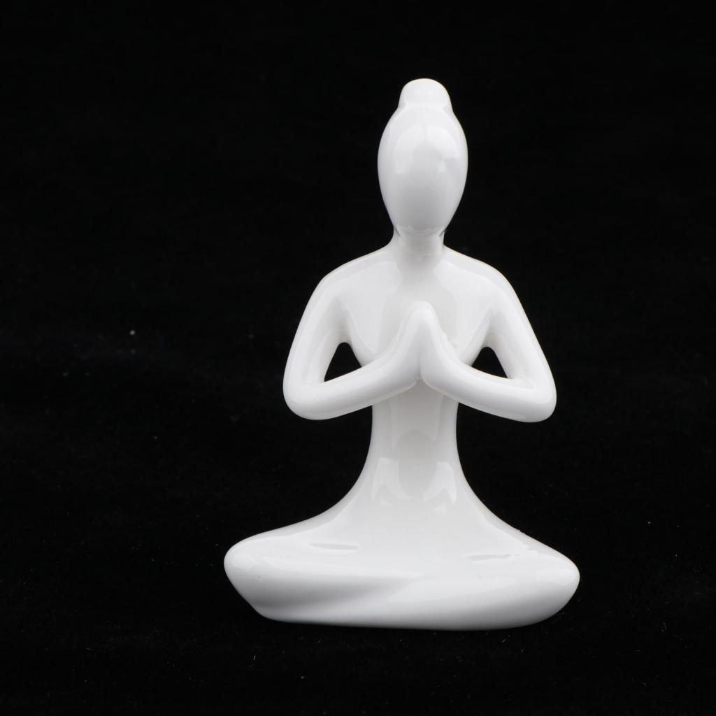 Abstract Art Ceramic Yoga Poses Figurine Porcelain Statue Different Home Ornament