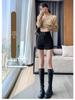 Damskie 2024 Czarne Szorty A-Line z Wysokim Stanem Wyszczuplające - Letnia Wszechstronna Moda Casual