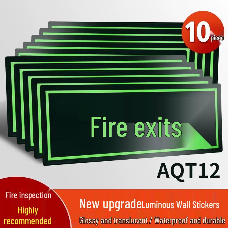 Self-Luminous Safety Exit Sign Stickers