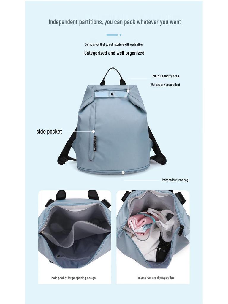 Women's Wet/Dry Swim Bag with Shoe Compartment - Fitness, Yoga, and Casual Backpack
