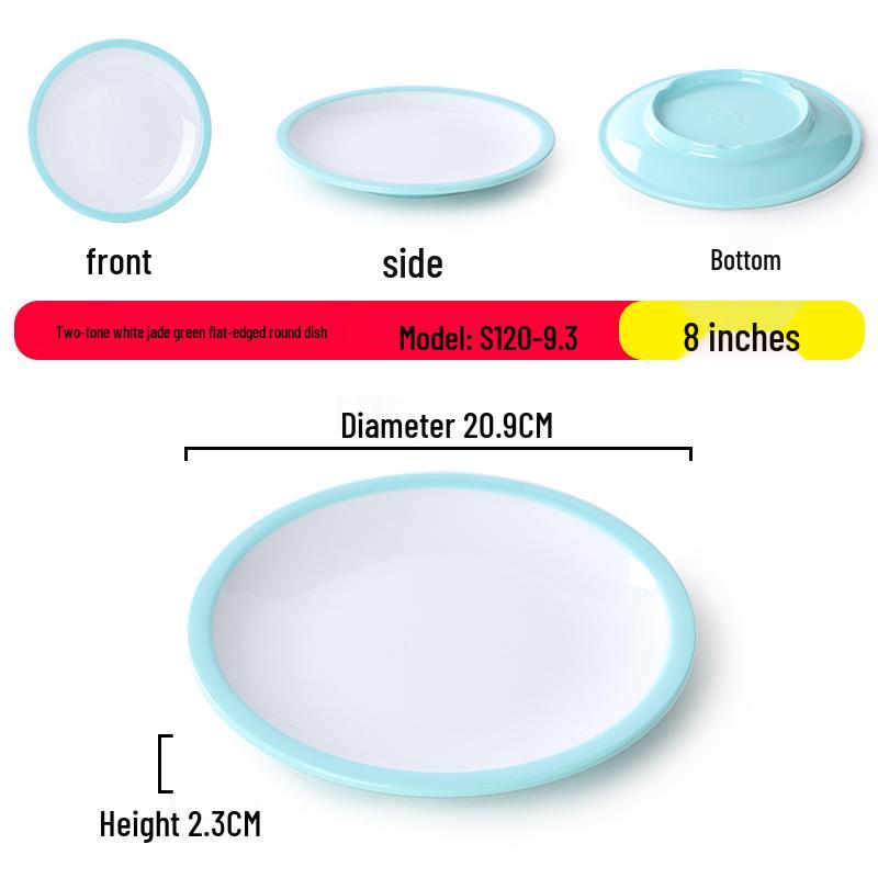 Nordic Round Melamine Shallow Plate for Buffets and Stir-Fry Dishes