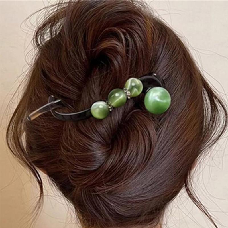 Simple Temperament High-End Feeling Hair Clips Rhinestone Bead Straight Twist Clip Hair Volume Multiple Headpieces Accessory