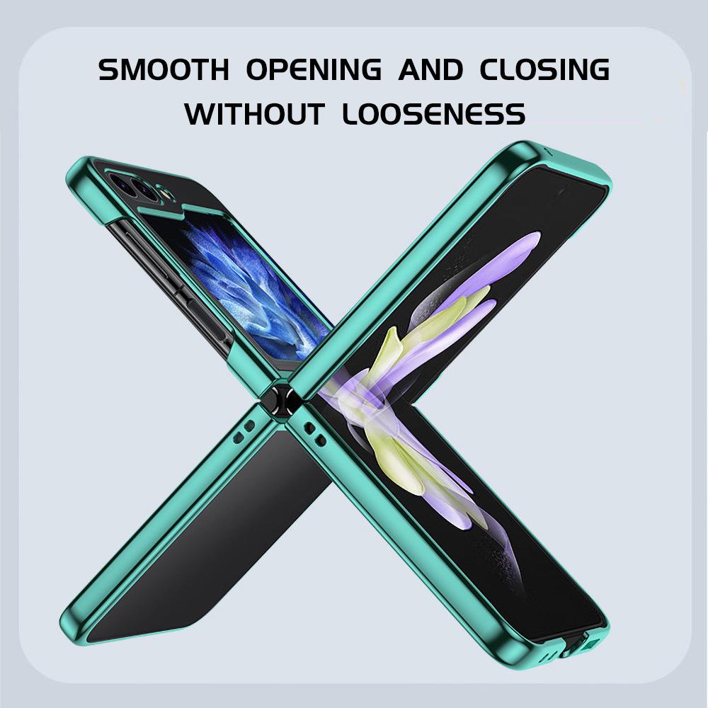 6D Plating Phone Case for Samsung Z Flip 1 2 3 4 5 6 Z Fold 2 3 4 5 6 Motorola Razr 40 50 Oppo Find N N2 N3 N5 N2 Flip Thickened Border Transparency