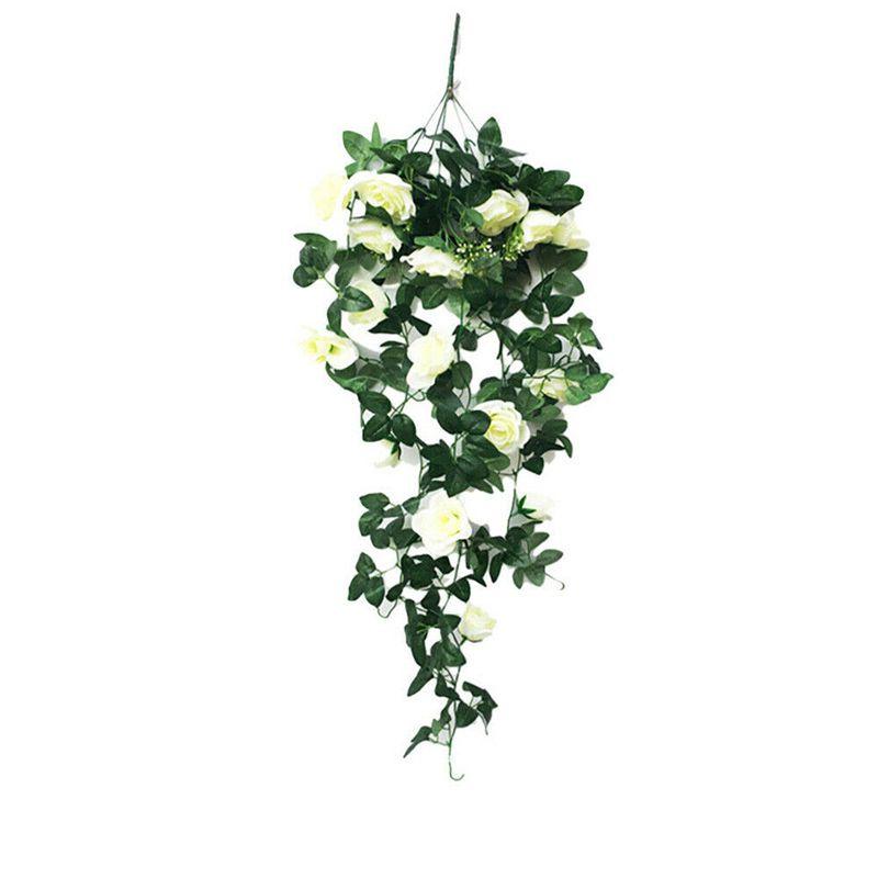 Stunning 90cm Artificial Silk Rose Flower Garland With Lifelike Green Ivy Leaves For Home Decor