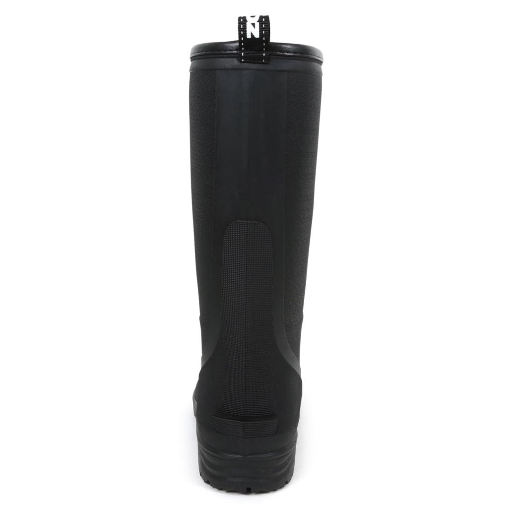 Mozu Herren Mittelhohe Regenstiefel mit TPE-Material, Rutschfester Sohle und Urethan-Futter, Schwarz, Größe L