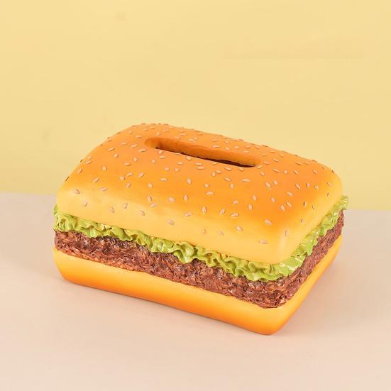 Burger Tissue Box Large Capacity Realistic Looking Hamburger Tissue Storage Box Decorative Paper Towel